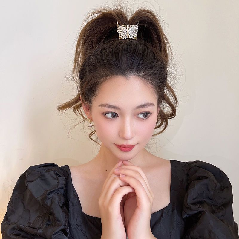 Kẹp Tóc Kim Loại Đính Đá Và Ngọc Trai Nhân Tạo Thời Trang