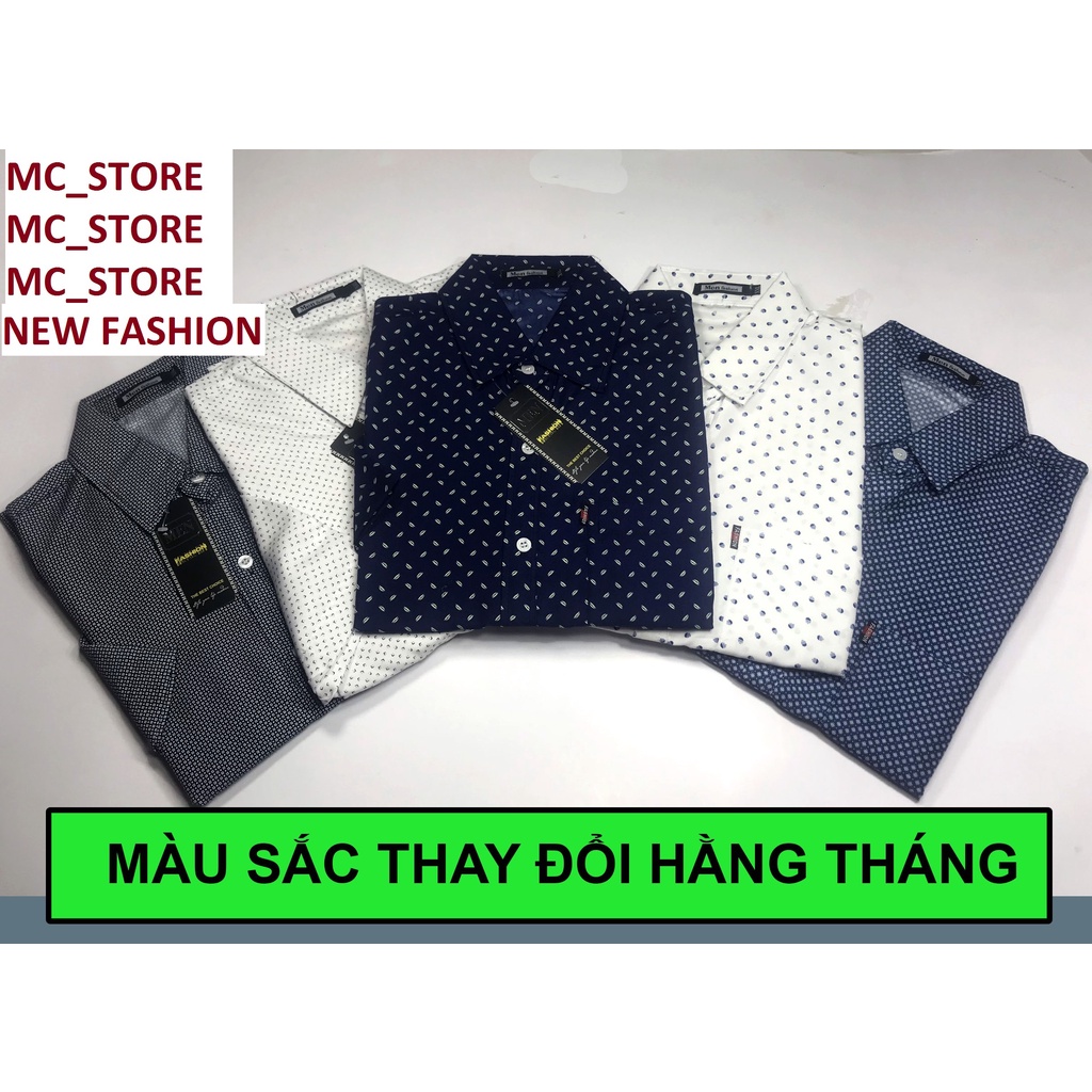 Áo Sơ Mi Nam Kiểu may đơn giản,form rộng rãi thoải mái Họa tiết ngẫu nhiên tay ngắn full size 45-90kg