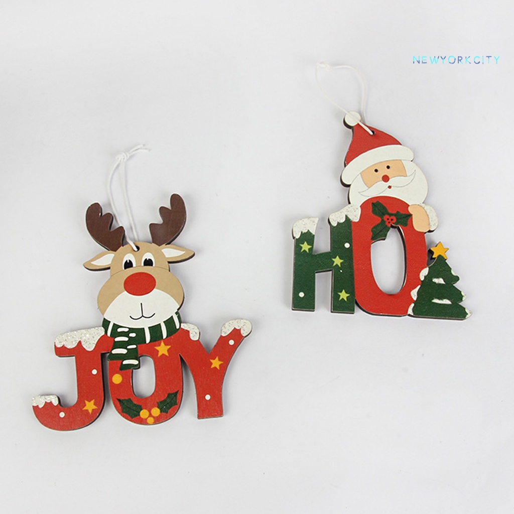 Phụ Kiện Trang Trí Giáng Sinh Kiểu Hoạt Hình Bắt Mắt Bằng Gỗ