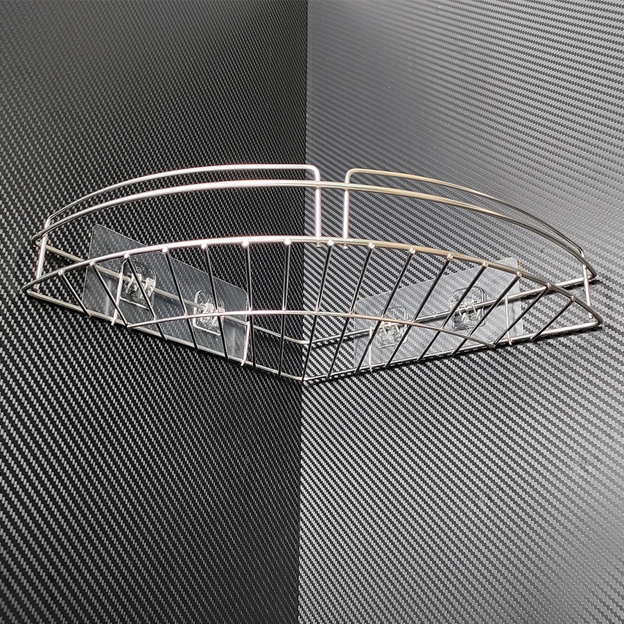 Kệ góc dán tường inox Elliver giá tam giác đựng chai lọ đa năng _KG1
