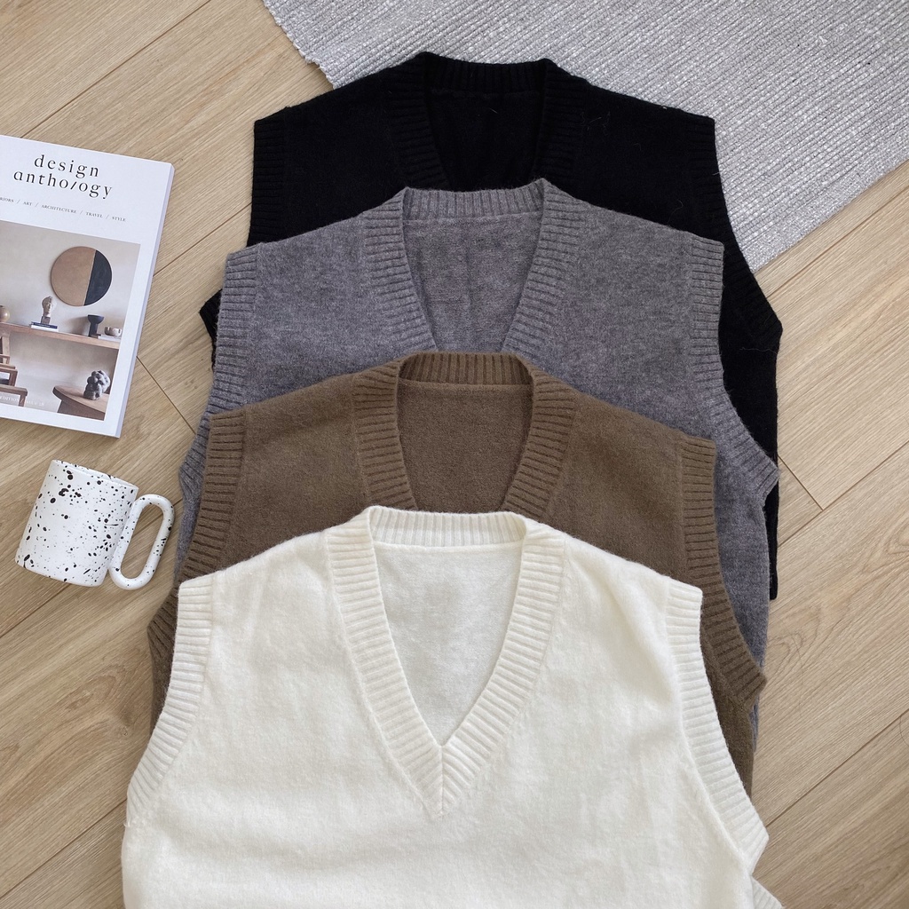 Áo gile len cổ V trơn _ A0241 | BigBuy360 - bigbuy360.vn