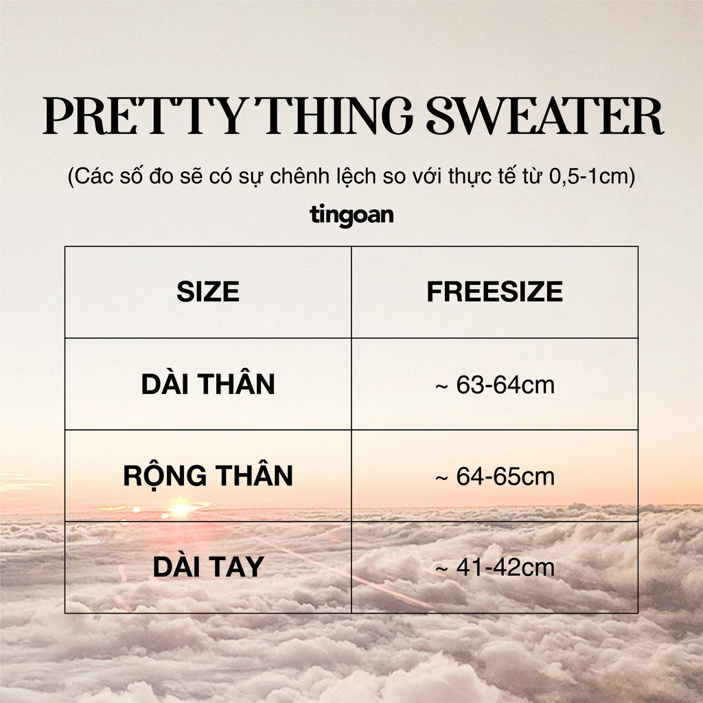 Áo len cổ V đen tingoan PRETTY THING SWEATER/BL FREESIZE