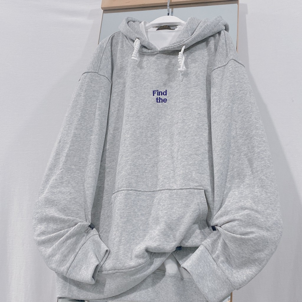 Áo khoác nam nữ - Áo Hoodie YAYSHOP Chất nỉ bông mềm dáng rộng mịn thêu chữ FIND THE | WebRaoVat - webraovat.net.vn