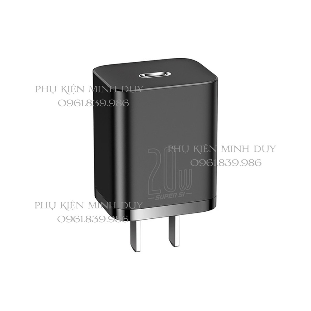 Củ sạc nhanh Iphone 12 20W siêu nhỏ gọn Baseus Super Si Quick Charger QC 3.0 PD cho Iphone 12 ☘️