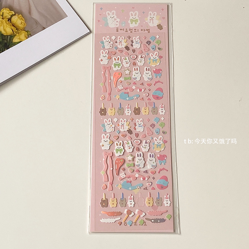 Sticker mini Gấu trang trí keyring, sổ tay, bullet journal, top loader decor