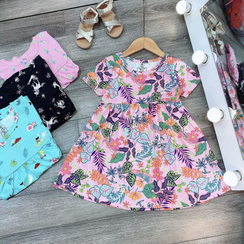 ✓16_32kg✓ Váy cotton xuất dư cho bé gái size nhỡ từ 16_32kg dáng BASIC dễ mặc, ĐƯỢC CHỌN MÀU