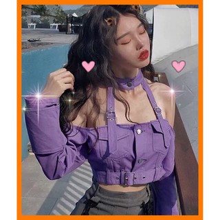 ♥️áo kiểu kaki tím trễ vaisize s->xl