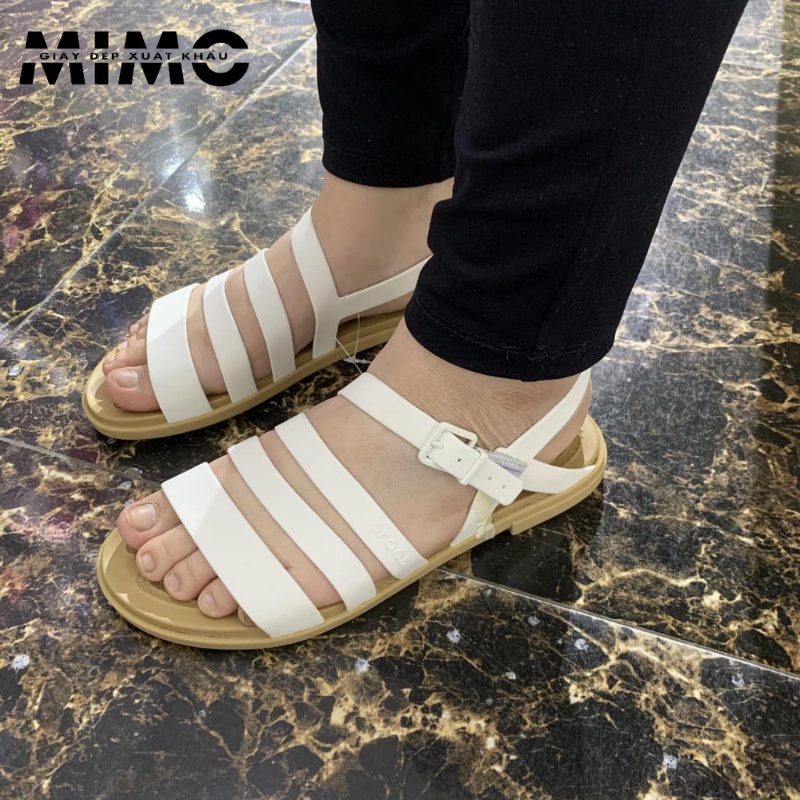 Sandal nữ, dép sandal Tulum màu trắng cao cấp êm mềm nhẹ, thời trang cho nữ