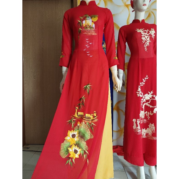 Áo dài thêu phong cảnh