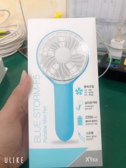 Quạt mini cầm tay xuất khẩu Hàn Quốc BLUE STORM F5 | BigBuy360 - bigbuy360.vn
