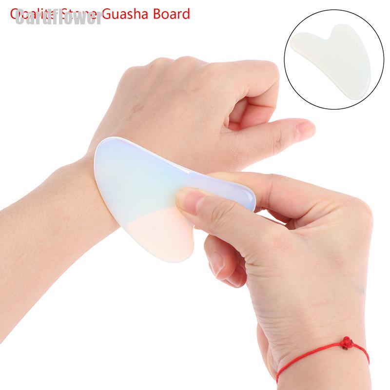 【CAD】1X Guasha Board Opalite Stone Scraper Massage Tool Heart Shaped Massage Pressure@#818