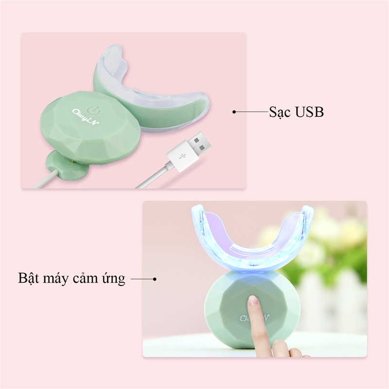 Bộ thiết bị làm trắng răng CkeyiN KQ133 thông minh chạy bằng điện với bút gel USB sạc không dây