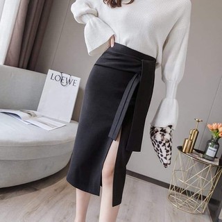 chân váy xẻ đùi 70cm phối dây tuyết mưa