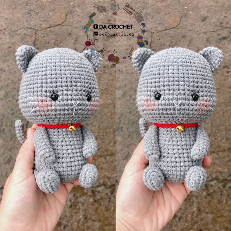 Thỏ Và Mèo Nhồi Bông Bằng Len - Thú Bông Handmade Đan Móc Thủ Công Bằng Tay