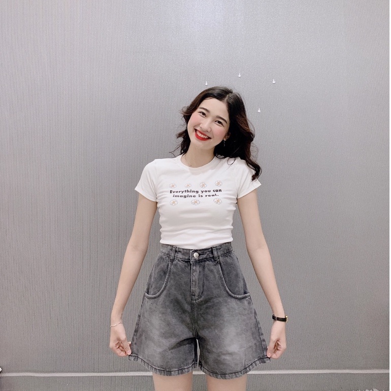 Quần short nữ, quần Jean Ống Rộng Lưng Cao Ulzzang Unisex mặc lên cực tôn dáng | BigBuy360 - bigbuy360.vn