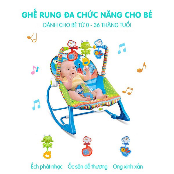 [CHÍNH HÃNG] Ghế rung nhún cao cấp, ghế bập bênh cho em bé