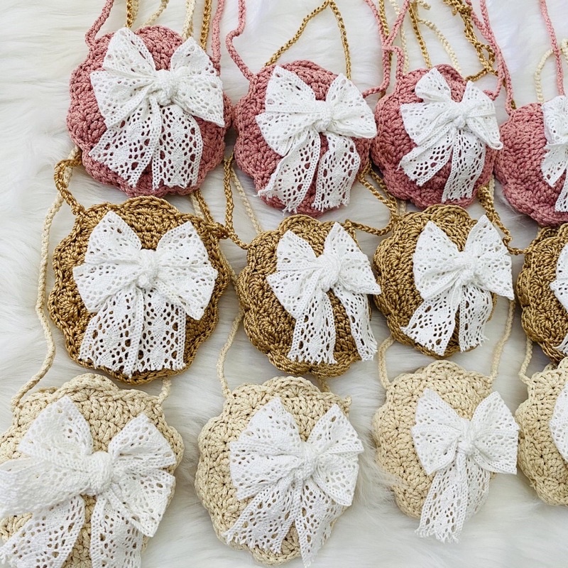 Sét mũ tiểu thư cho bé gái từ sợi dệt