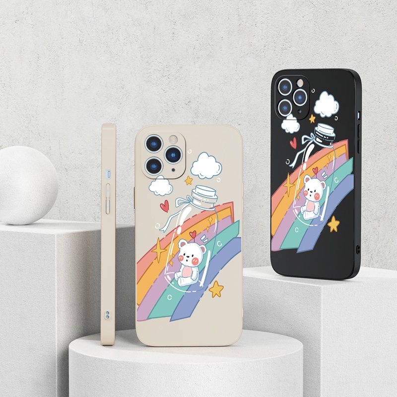 Ốp lưng iphone Ốp điện thoại Suntaiho silicon mềm màu cầu vồng cao cấp cho Iphone 13 12 11 Pro Max X XR Xs Max 7 8 Plus 12 Mini 13 Mini