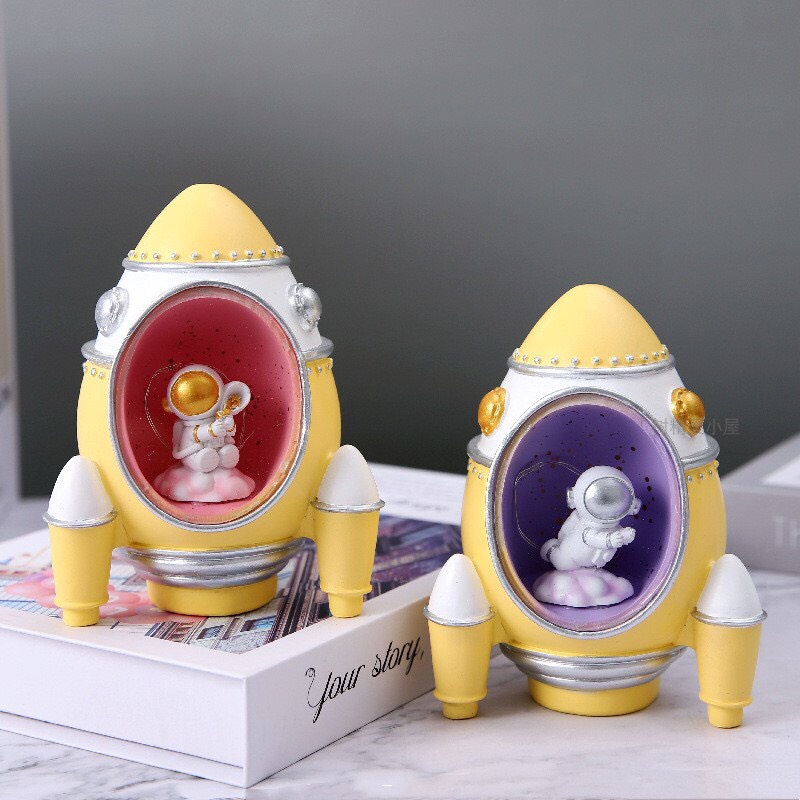 Đèn ngủ mô hình tên lửa,phi hành gia siêu dễ thương chất liệu PVC dùng làm đèn ngủ, đèn bàn,quà tặng-Ráp