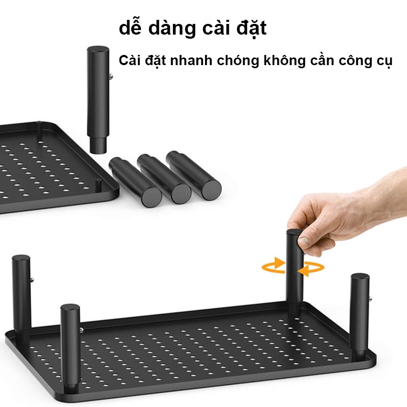 Giá đỡ laptop kệ laptop Các lỗ làm mát bằng kim loại chất lượng cao Có thể điều chỉnh độ cao 3 mức