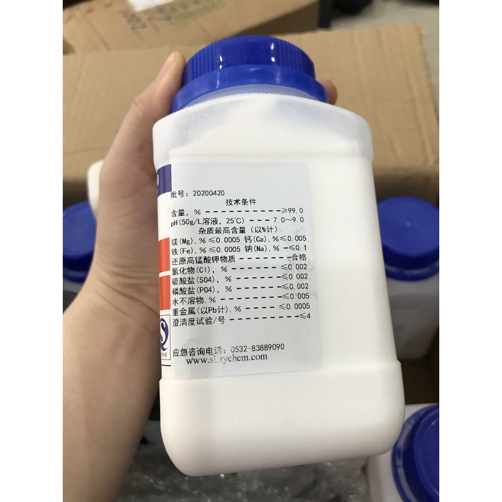 Hóa chất Potassium acetate CH3COOK 99% kali acetat Xilong lọ 500g CAS 127-08-2