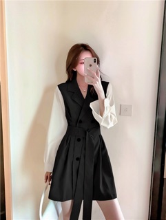 VÁY SƠ MI CỔ VEST ĐAI EO ( ẢNH THẬT CUỐI )