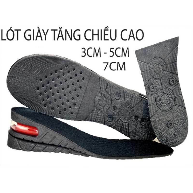 Lót giày tăng chiều cao 3 đến 7 cm cao cấp