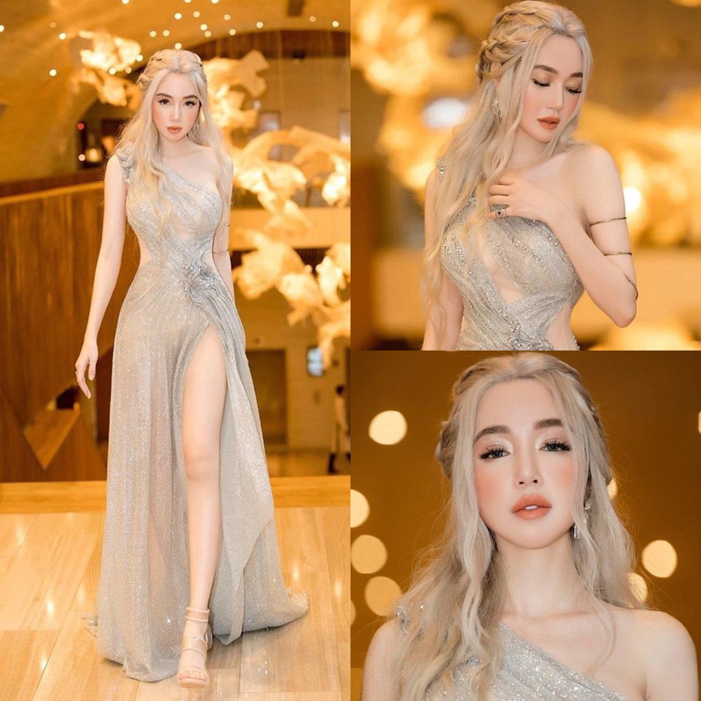 Đầm dạ hội kim sa thiết kế sang trọng cao cấp