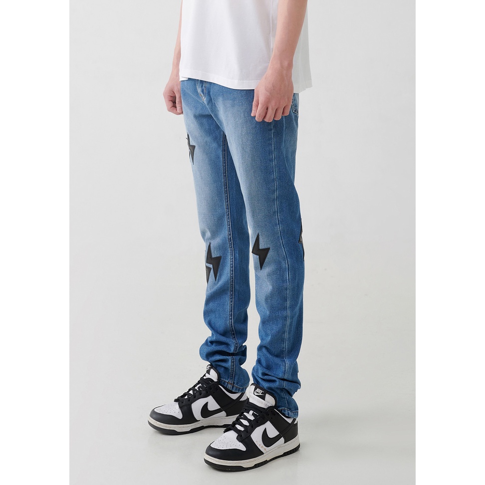 Quần Jeans nam ống đứng LIGHTNING DENIM - MID BLUE