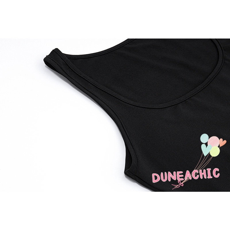 Đầm Sát Nách Cổ Chữ U Xếp Ly Màu Trơn Thời Trang Cho Nữ