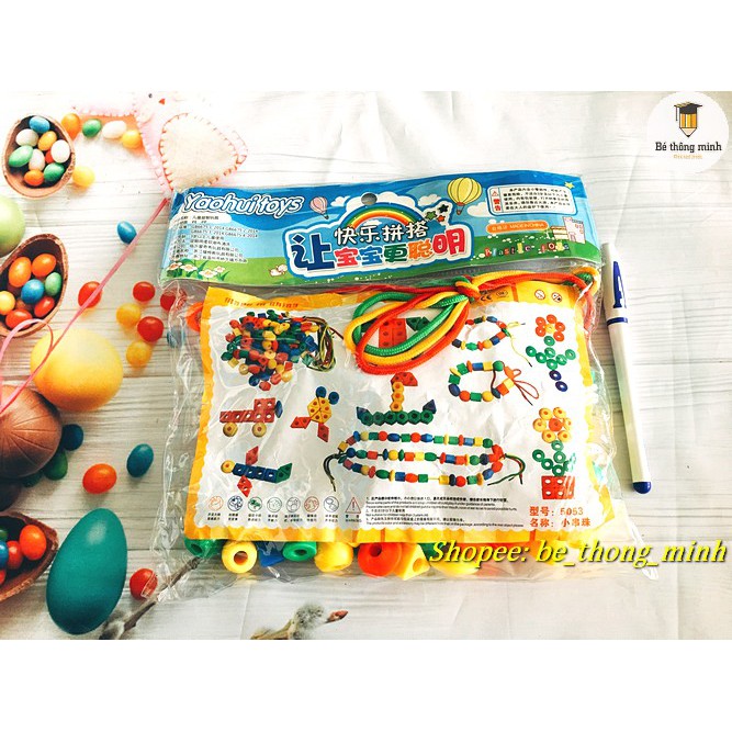 Túi xâu hạt 90 chi tiết hình khối xâu chuỗi hình dạng loại đẹp T20