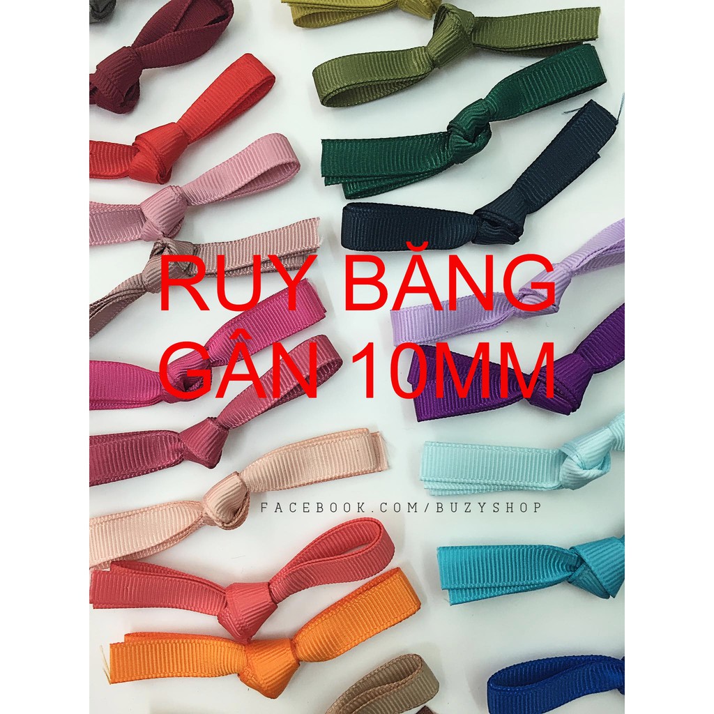 Ruy băng gân bản nhỏ 1cm nguyên liệu thủ công, phụ liệu handmade]