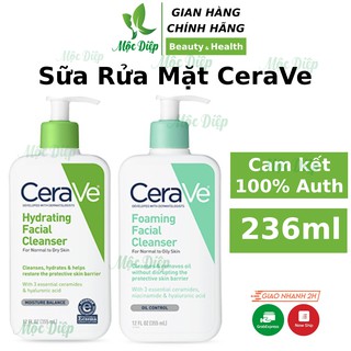 Sữa rửa mặt Cerave dịu nhẹ 236ml da dầu, da khô - Mộc Diệp