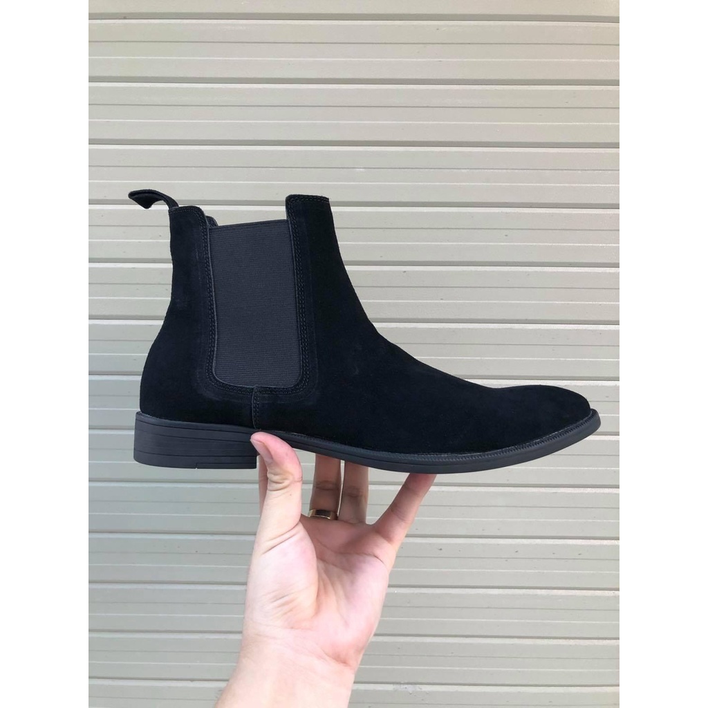 [ Cải tiến chun thẳng ] Chelsea Boot nam da lộn, giày bot nam