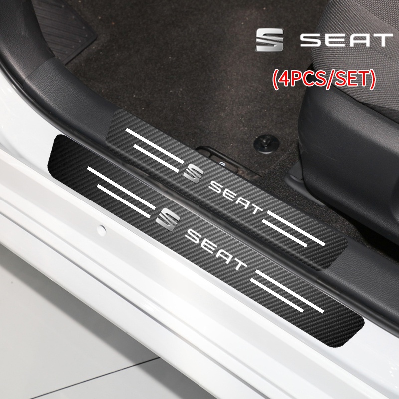 Bộ 4 Miếng Dán Sợi Carbon Bảo Vệ Bàn Đạp Xe Hơi leon FR Ibiza Altea Exeo Formula Racing
