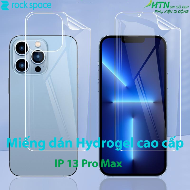 Dán màn hình iphone 13 pro max, miếng dán lưng iphone 13 pro max trong suốt chống ánh sáng xanh, hydrogel ROCK SPACE