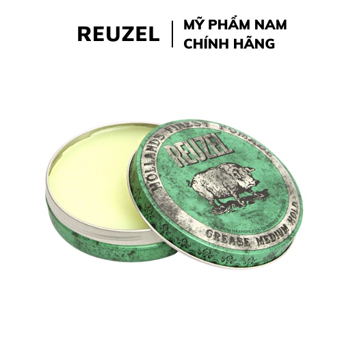 Sáp Vuốt Tóc Nam REUZEL Green Pomade - Hàng Chính Hãng - Giữ Nếp Tóc Lâu, Thành Phần Tự Nhiên Không Gây Hại Cho Tóc