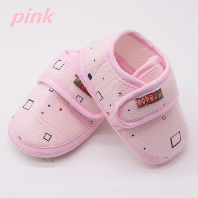 Giày cotton màu trơn xinh xắn cho bé 0- 18 tháng tuổi