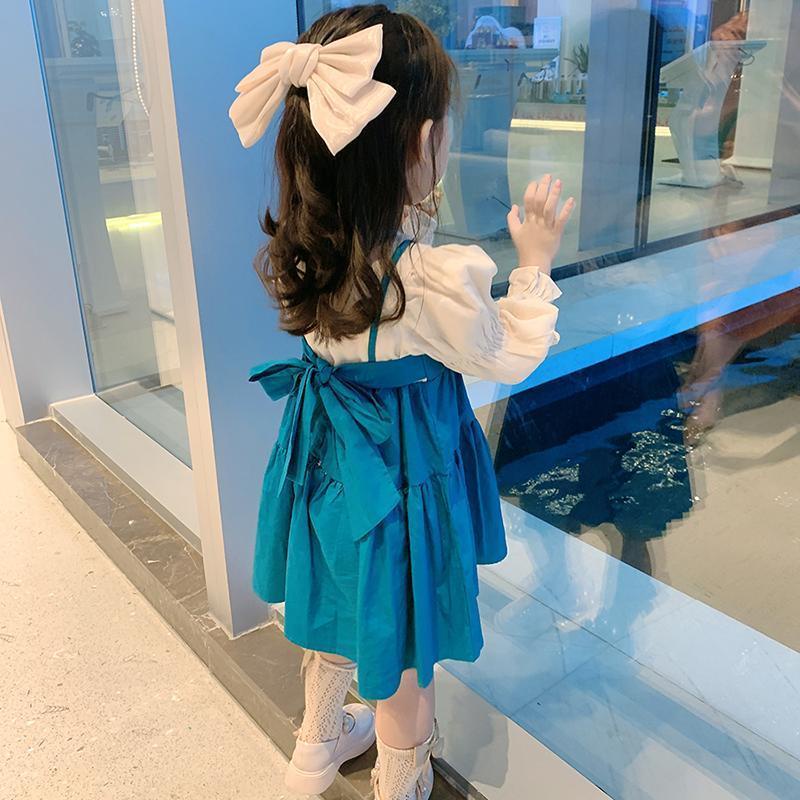 Cô gái mới Váy giả hai mảnh Trẻ em Cô gái dài tay Váy công chúa Váy cô bé