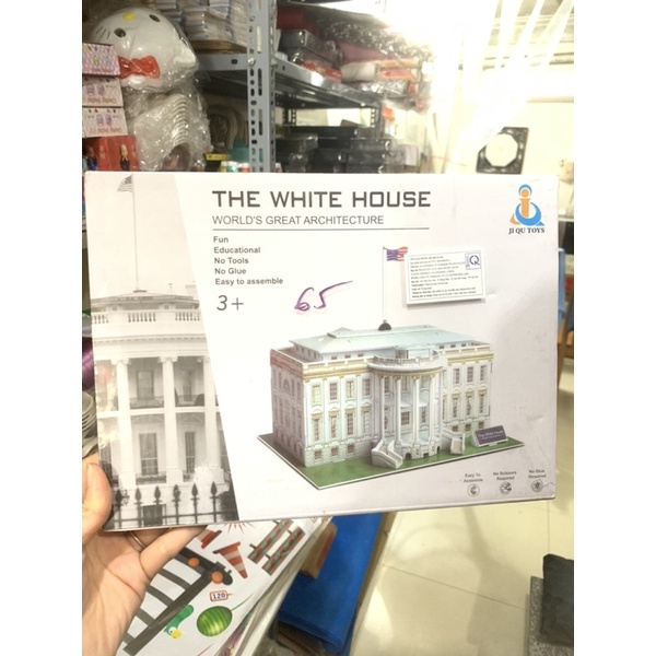 Mô hình 3D nhà trắng Mỹ bằng giấy ghép