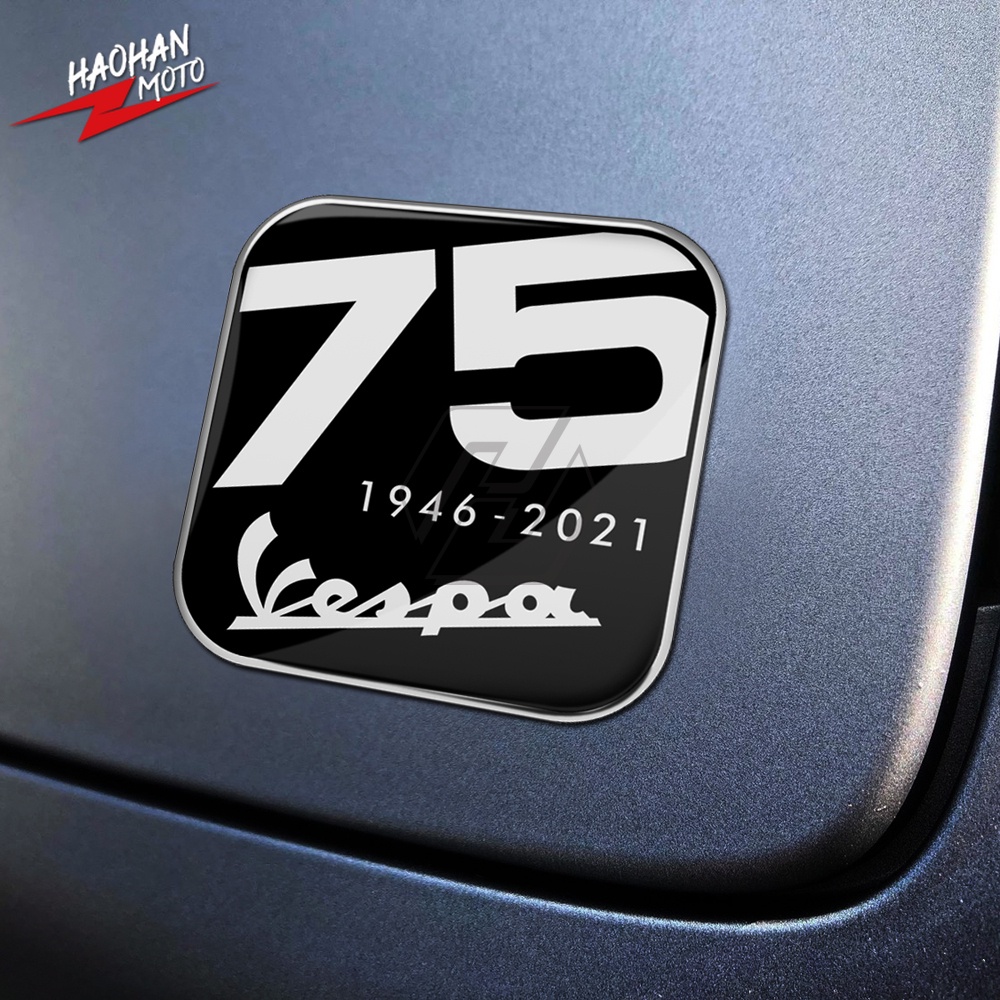Miếng Dán 3D Bằng Nhựa Resin Trang Trí Xe Vespa GTS Primavera 75th 75 Years Young Anniversary