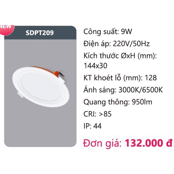 ĐÈN LED PANEL ÂM TRẦN DUHAL SDPT209 / 9W