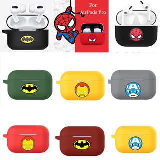 Ốp bảo vệ Airpods Pro silicone phiên bản có Logo Marvel, DC và Móc Khoá