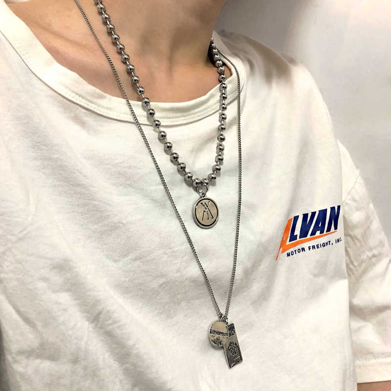 Dây Chuyền Mặt Tròn Phong Cách Hip Hop Hàn Quốc 133921s