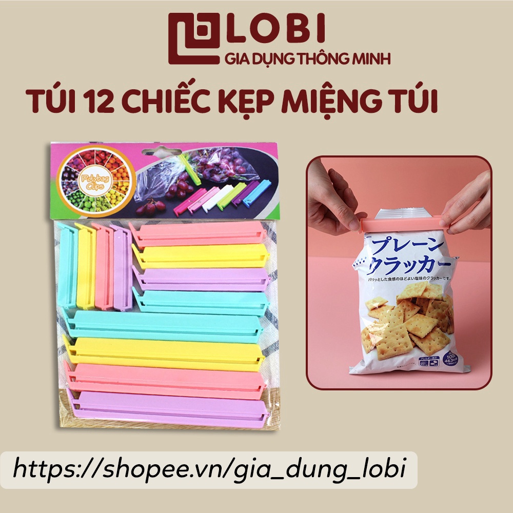 Túi 12 chiếc kẹp miệng túi kẹp bảo quản thực phẩm