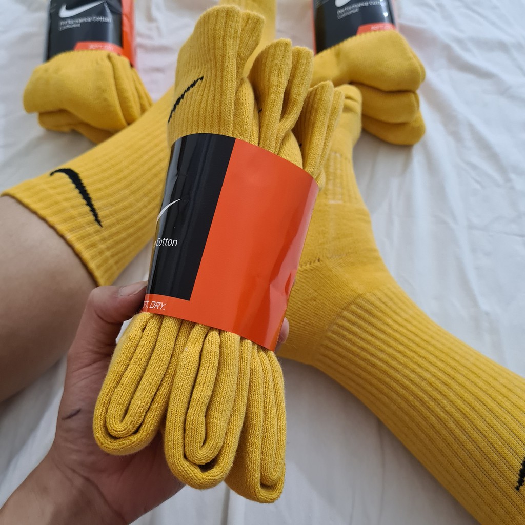Pack 3 đôi tất thể thao Nike màu Vàng No1  - Free ship + Quà tặng Loved socks by TatsTats.vn