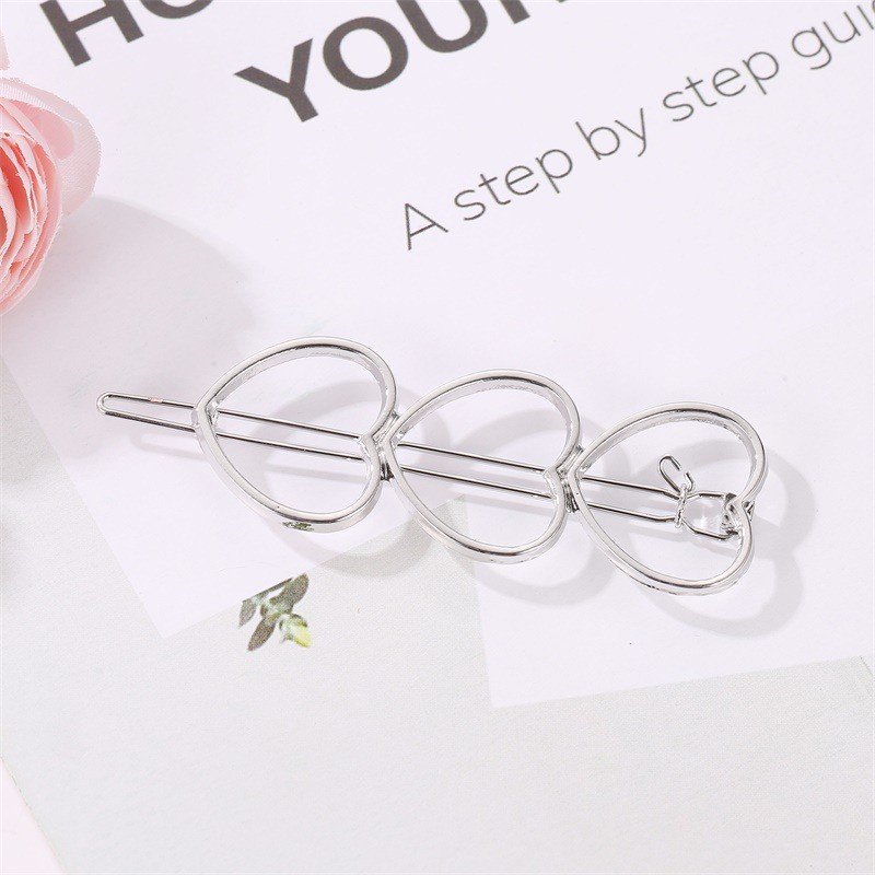 Kẹp tóc kim loại hình trái tim xinh xắn cho nữ