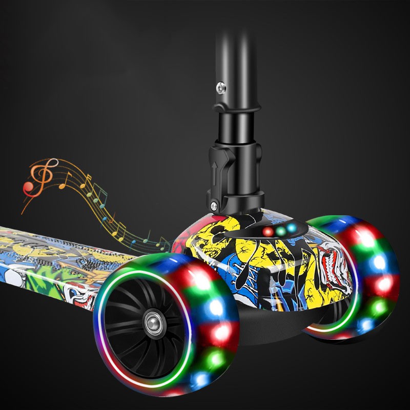 ✈️[Freeship] Xe trượt scooter GRAFFITI đa năng phát sáng cho bé từ 2 đến 12 tuổi - Xe thăng bằng có nhạc, ghế nhún