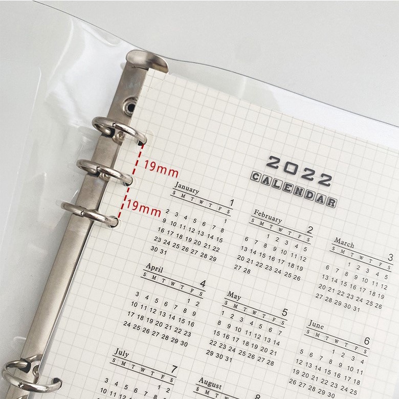 Phụ Kiện Sổ Còng Bookmark In Lịch Năm 2022 Lịch Năm Cho Bìa Sổ Còng Planner A6 A5 6 Lỗ