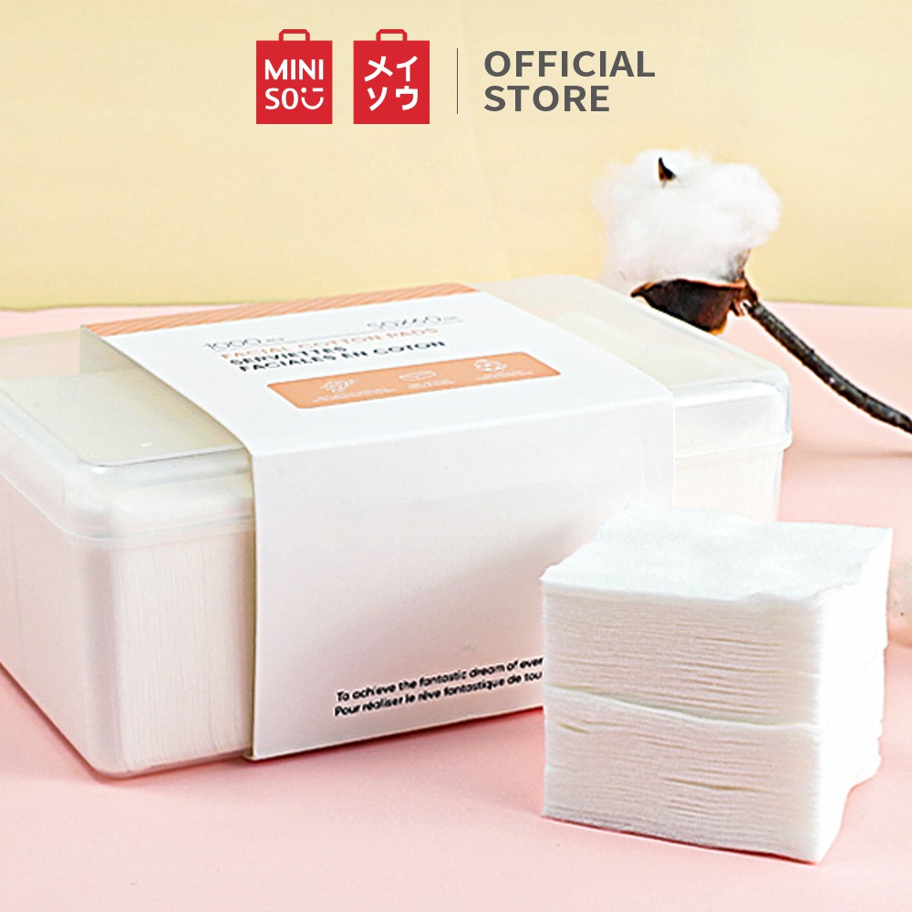 Hộp bông tẩy trang Miniso mềm mịn 1000 miếng